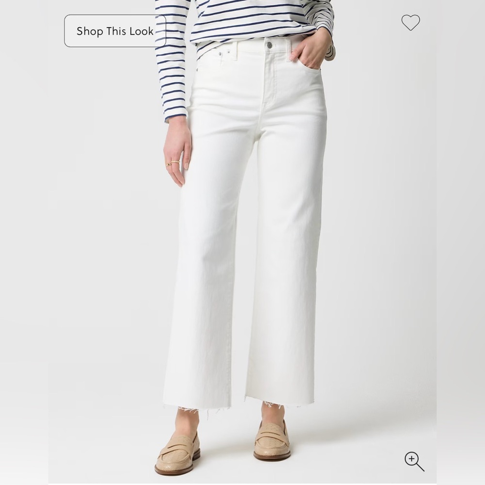 J.Crew wide leg crop jeans raw hem size 27